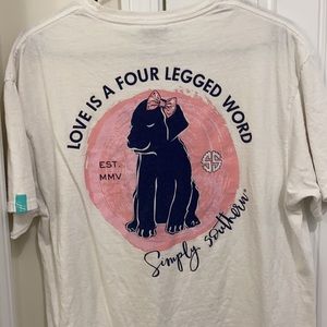 White simply southern shirt ~ puppy love